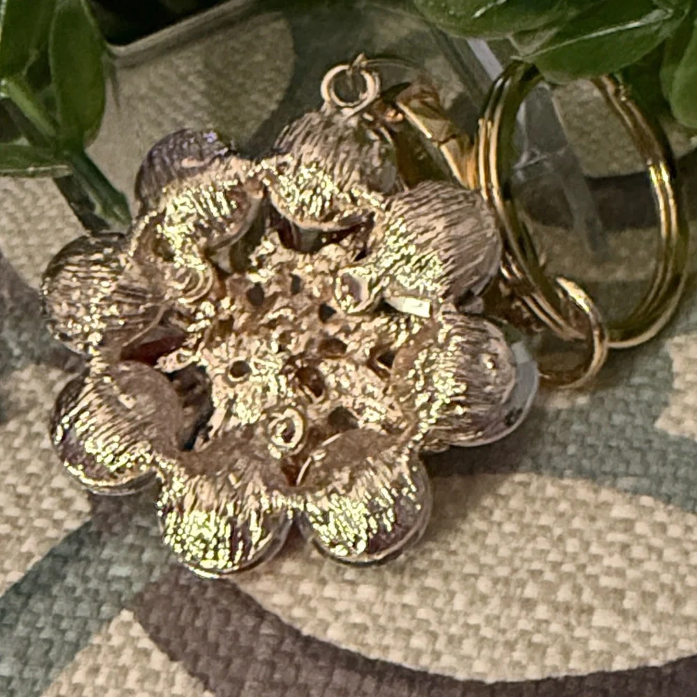 multicolor crystal flower accessory keychain